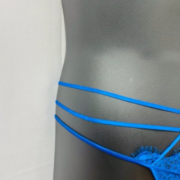 Honey Birdette Elsie Cobalt Blue Strappy Thong - Picture 2 of 5